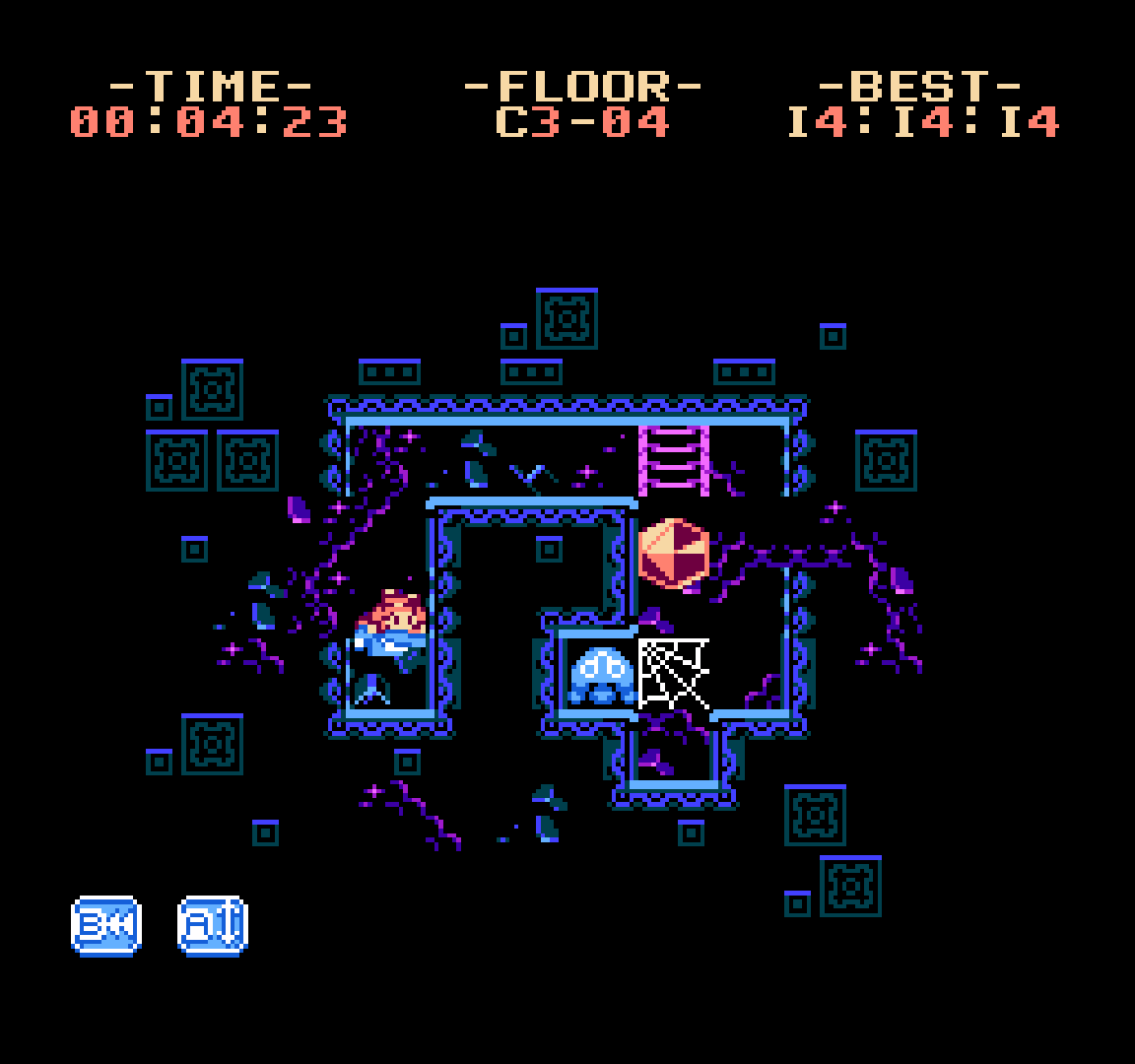 The Witch navigating a gravity-flipping puzzle