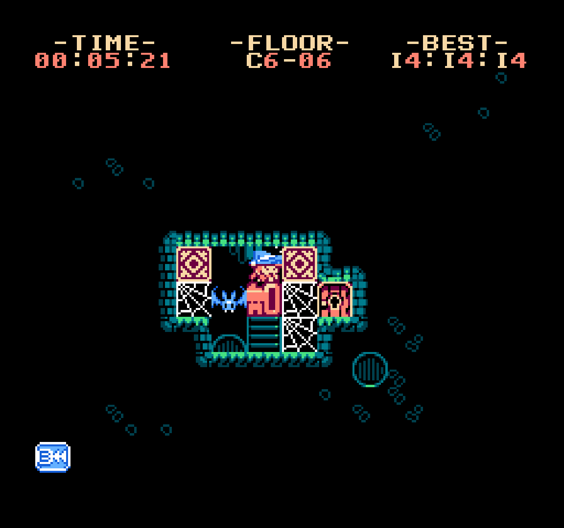 A key-and-door puzzle room in Witch n' Wiz